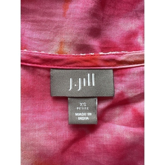 J. Jill Tie Dye Beaded Embroidered Long Sleeve Tunic Blouse Pink Size‎ X Small - Picture 3 of 4